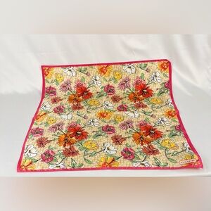 Coach Floral Silk Scarf in Pink, Yellow, Orange, White, Green